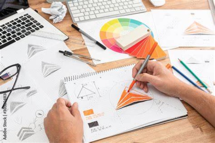 A graphic designer drawing on a digital tablet