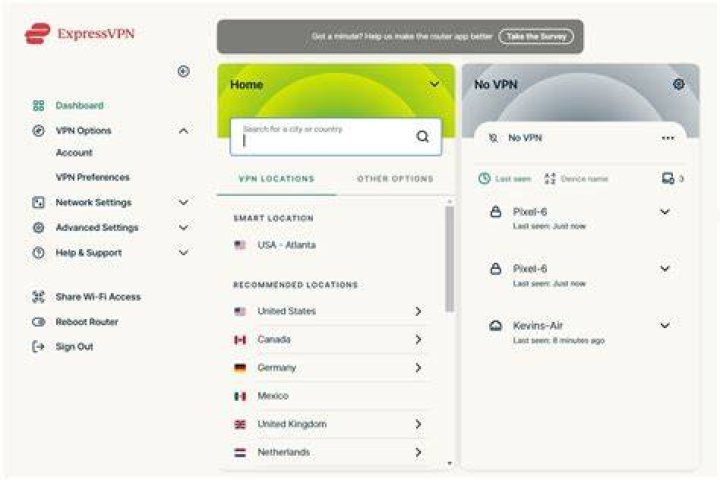 access the ExpressVPN MediaStreamer dashboard