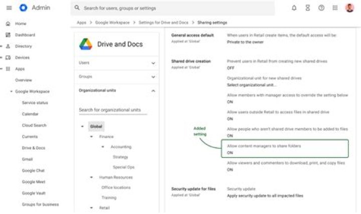 The Admin console tab Admin console google shared drive disappeared