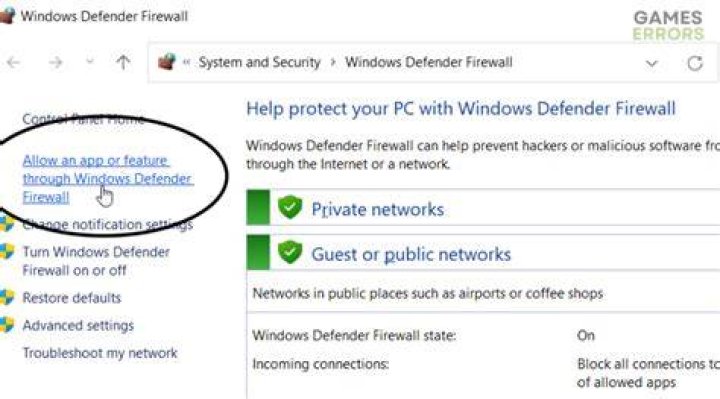 Allow the Connection in Defender Firewall