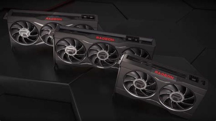 AMD Radeon RX 6000 series GPUs on grey background