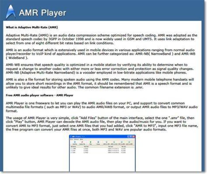 AMR Player AMR to MP3 converters