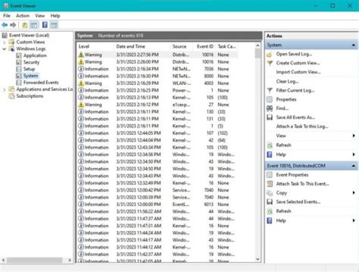 The Application log category Application log category Windows Error Reporting Event ID 1001