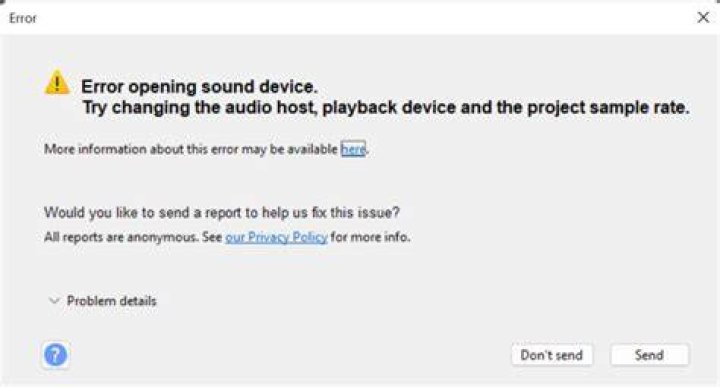 audacity error opening sound device mac
