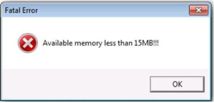 Available memory less than 15MB Counter strike