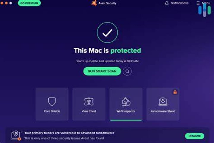 Avast Antivirus open Settings.