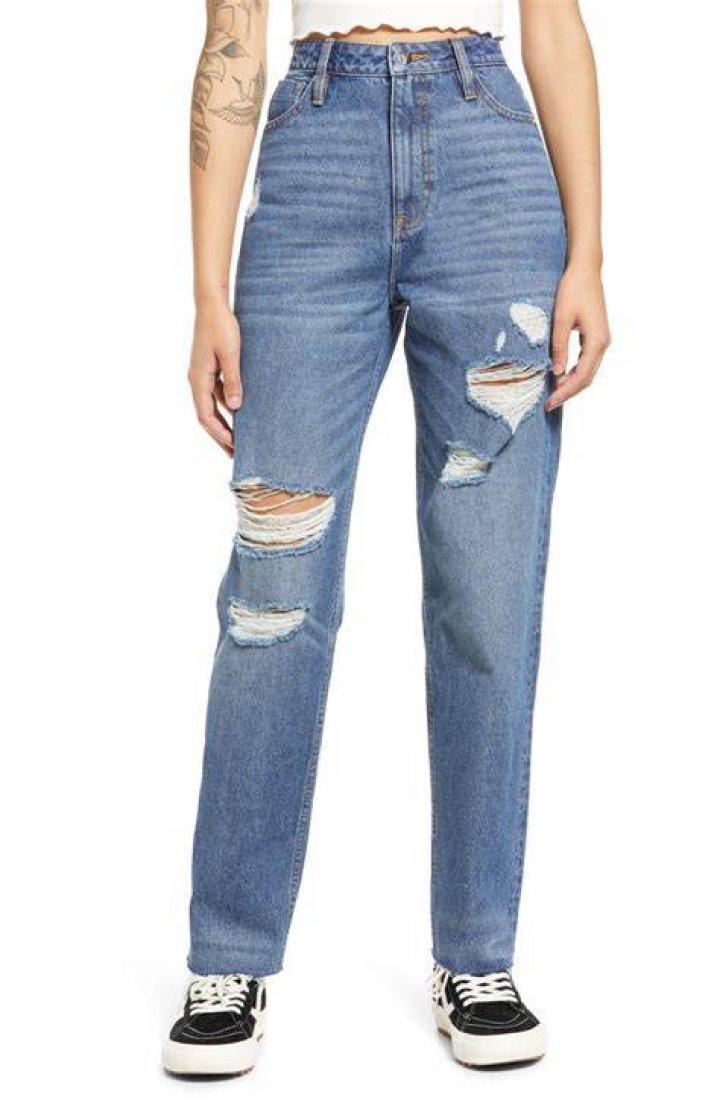 Billies 90 Ripped Super High Waist Tapered Jeans