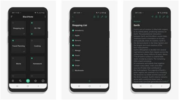 BlackNote screenshot 2020