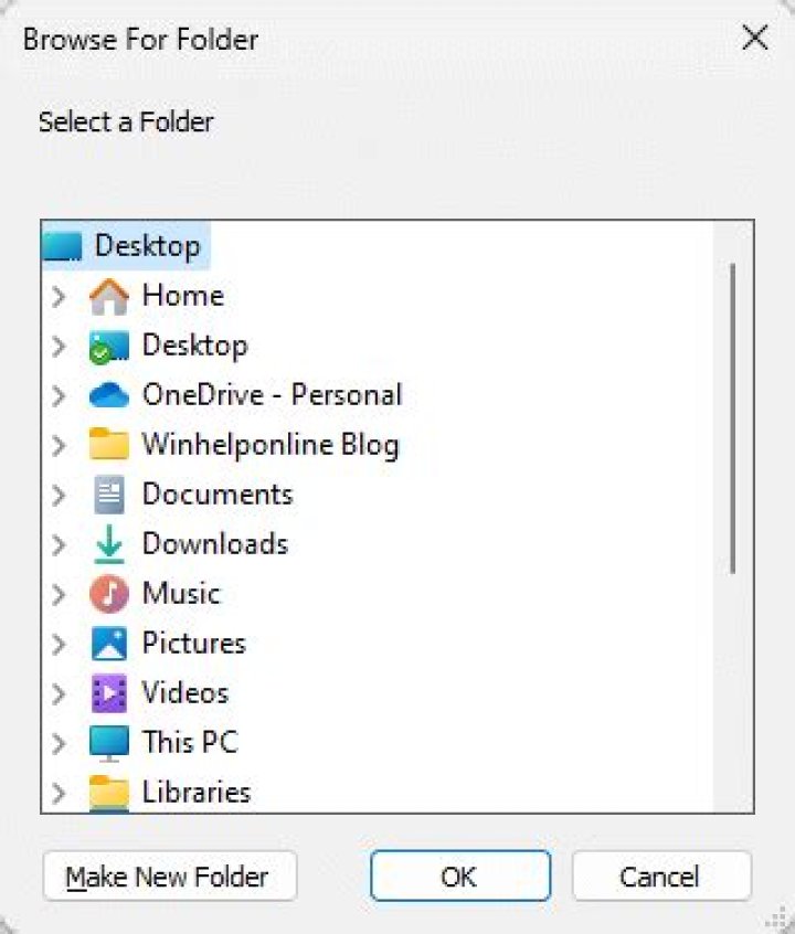 browse folder