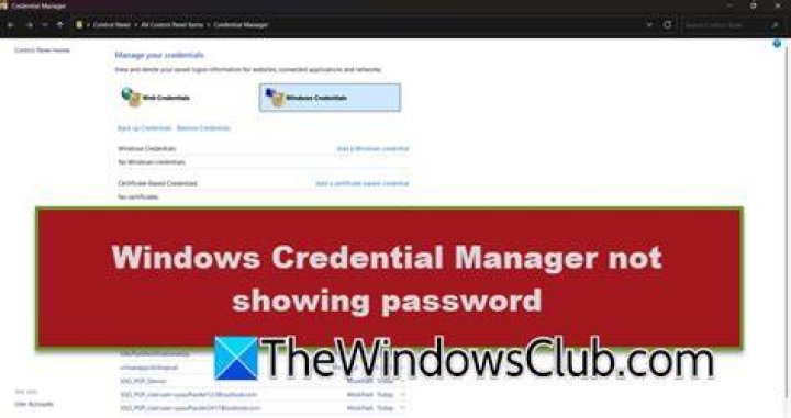 Cached credentials saved