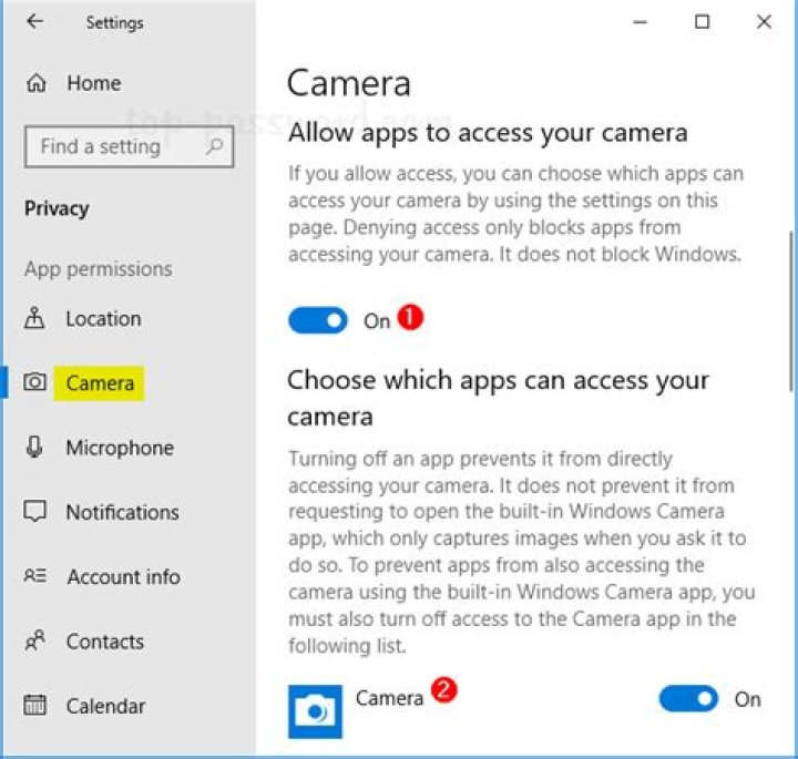 Camera app not working in Windows 10