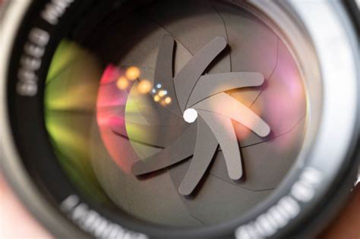 Camera lens showing shutter Camera lens showing shutter