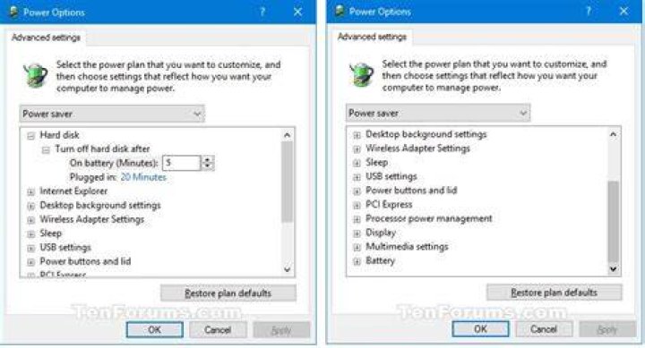change power plan settings