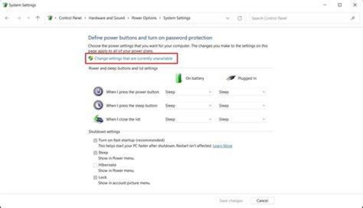 Change settings that are currently unavailable