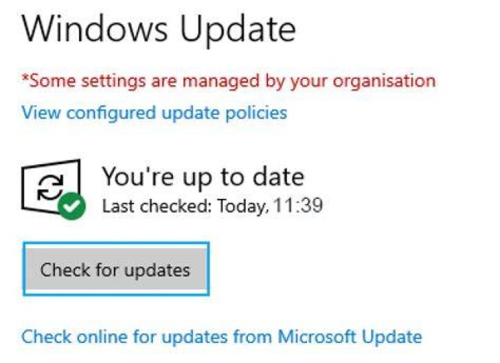 The Check for updates button Check for updates button
