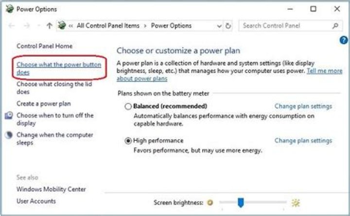 choose what power button does