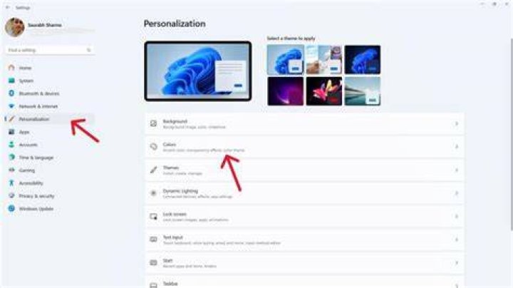 Choose your mode drop-down menu change taskbar color in windows 11