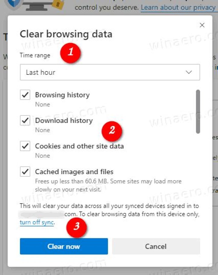 clear browsing data