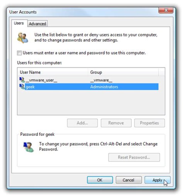 control userpasswords2