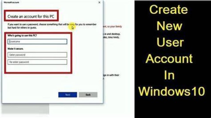 create new user account