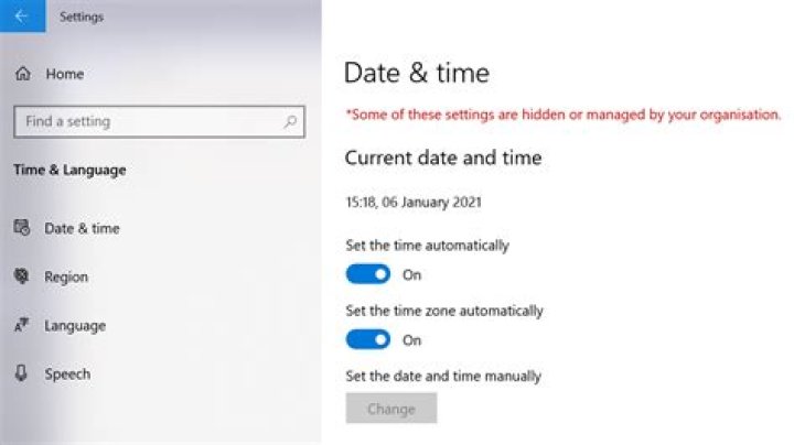 Date and Time settings