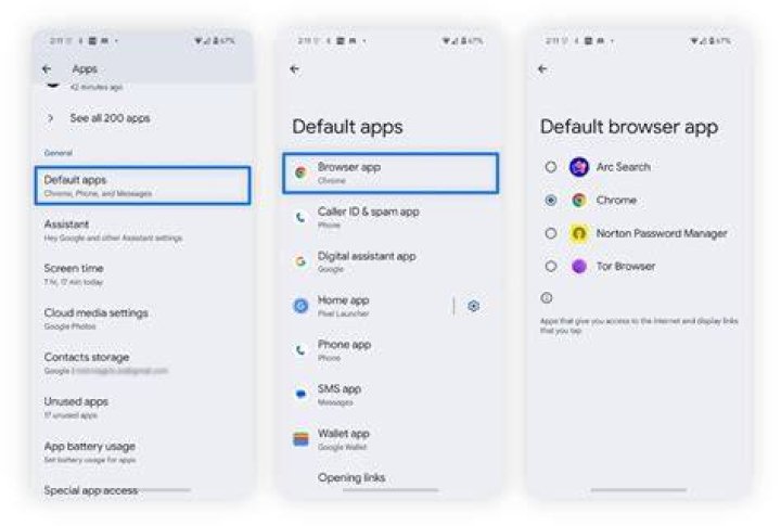 default browser android default browser android