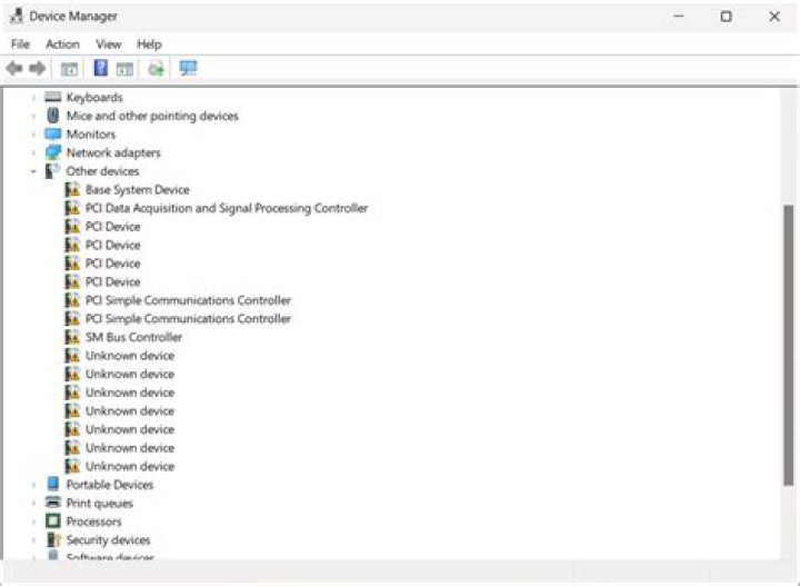 device manager main window device manager a problem has been detected