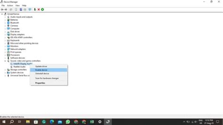 device manager win + x menu device manager Audio device is disabled on Windows 10
