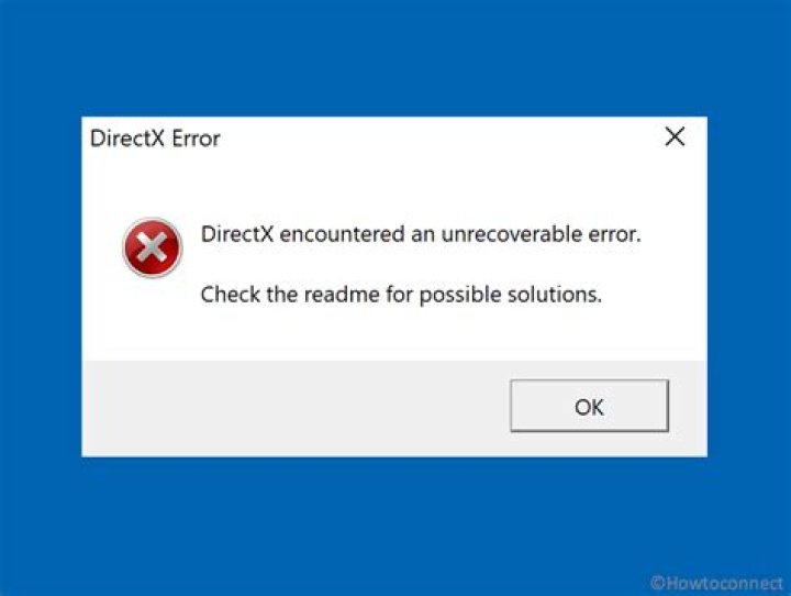 DirectX encountered an unrecoverable error in Windows