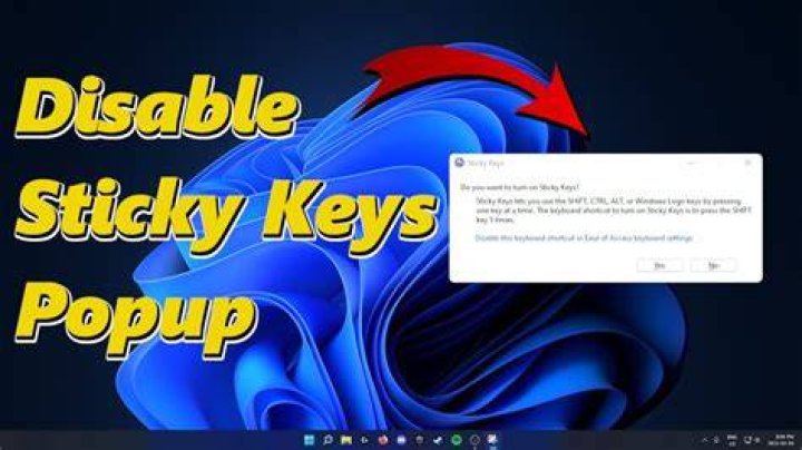 Disable Sticky Keys popup Windows 10
