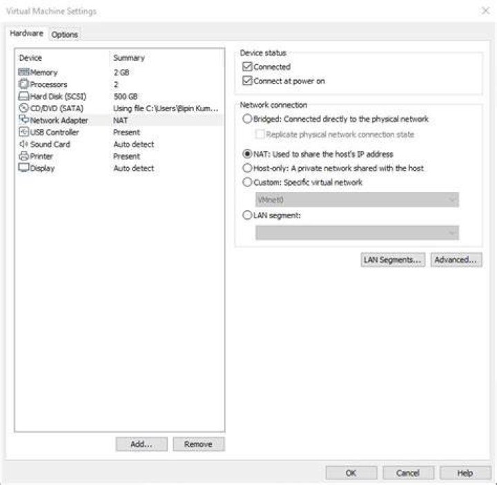 Disable Virtual machine Network Adapter