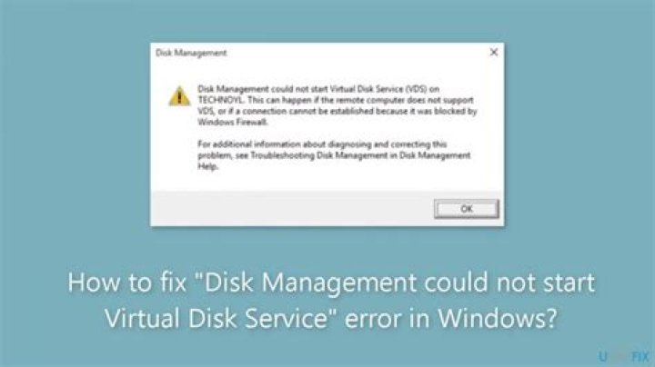 Disk Management could not start VDS