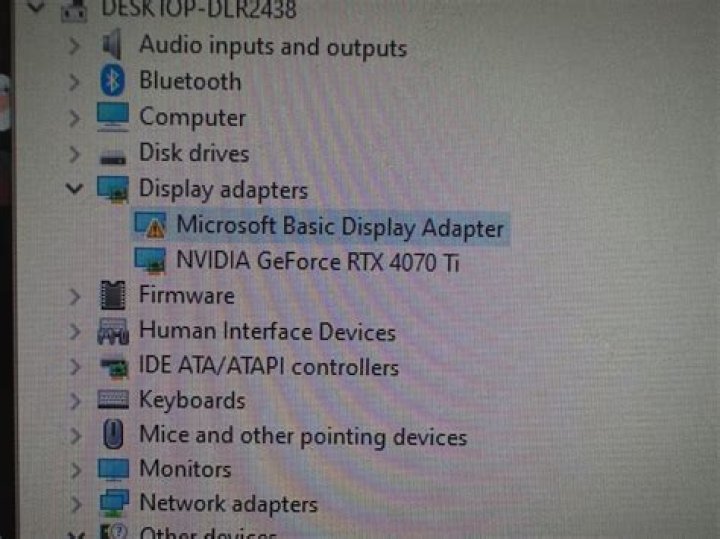 Display adapter error