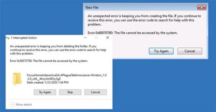 error 0x80070780 Windows 10