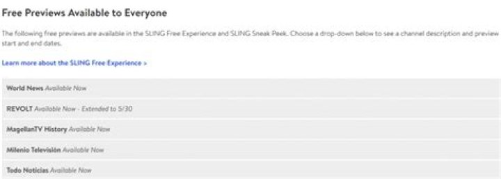 Free previews Sling TV