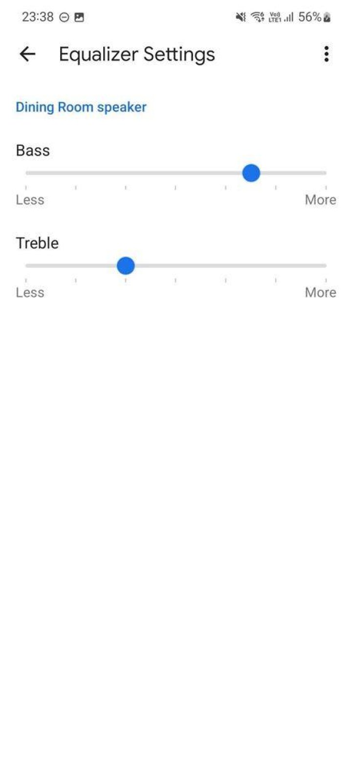 Google Nest Audio speaker settings in the Google Home app.