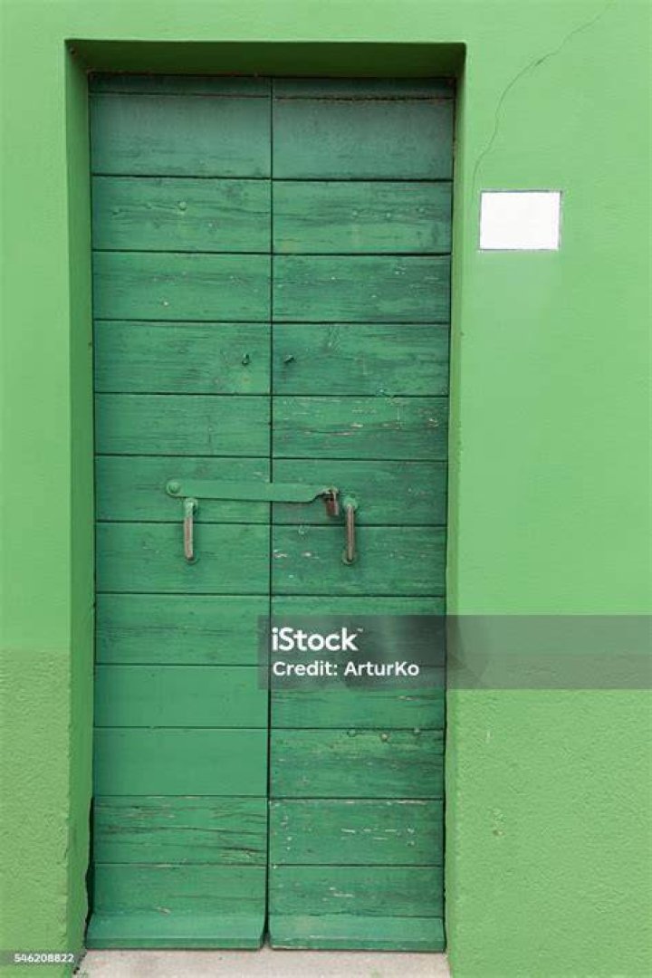 Green locked door
