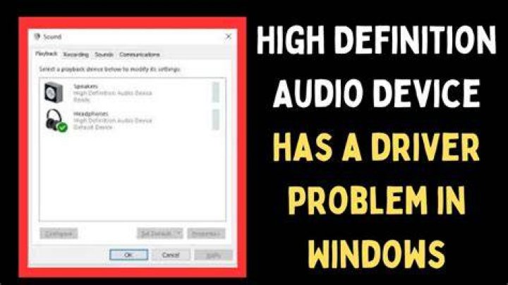 High Definition Audio Device has a driver problem