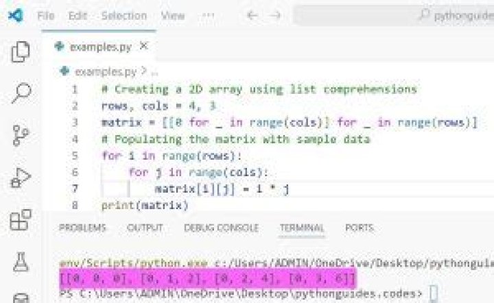 How To Create 2d Array In Python Numpy