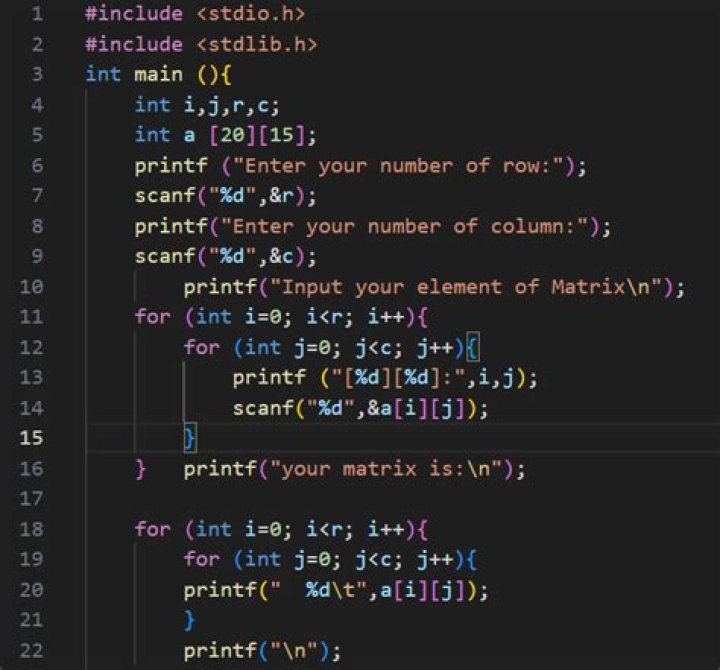 How To Create Matrix In C++