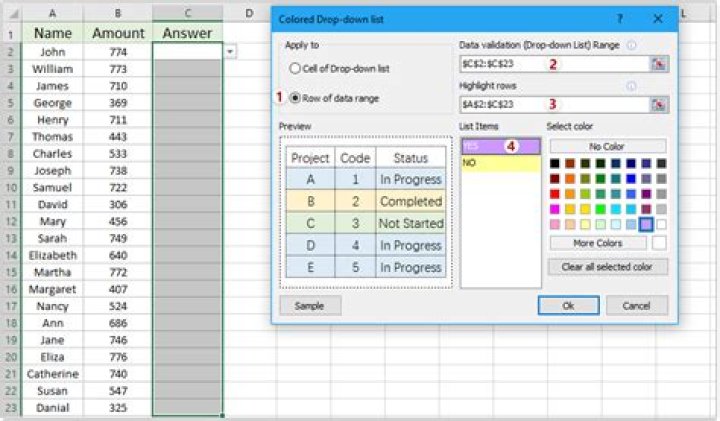 How To Create Yes No Dropdown In Excel With Color