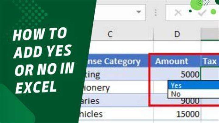 How To Create Yes No Options In Excel
