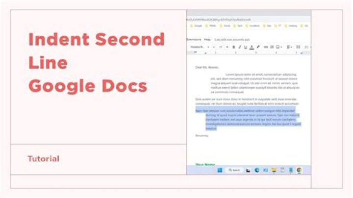 How to indent the second line in Google Docs