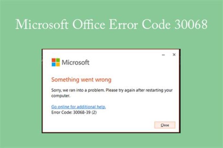 install Office error code 30068 troubleshooting