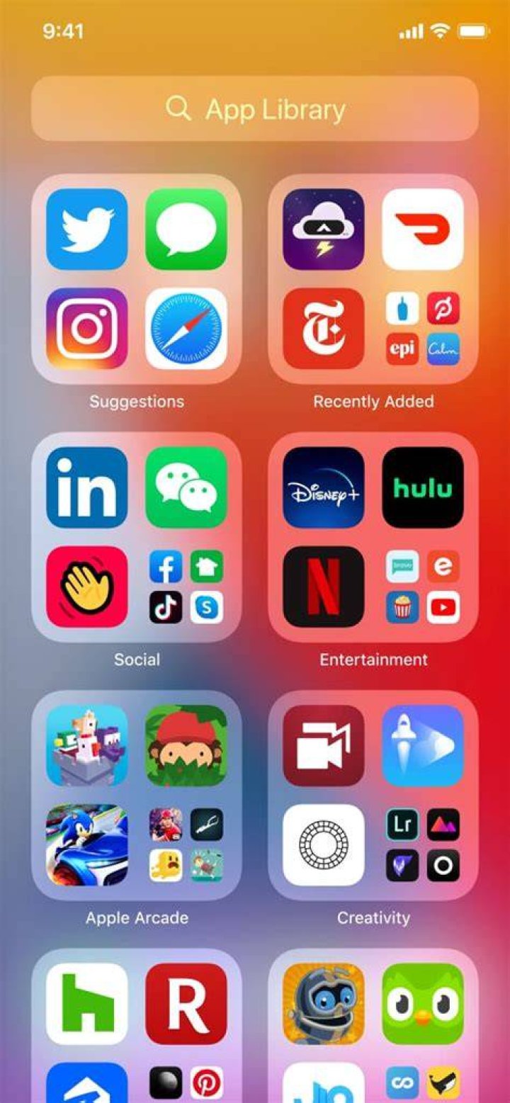 iOS 14 App Library