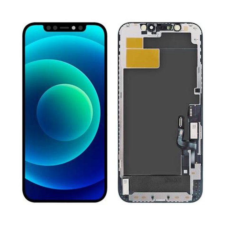 iPhone 12 Pro display standing up agaist sunset