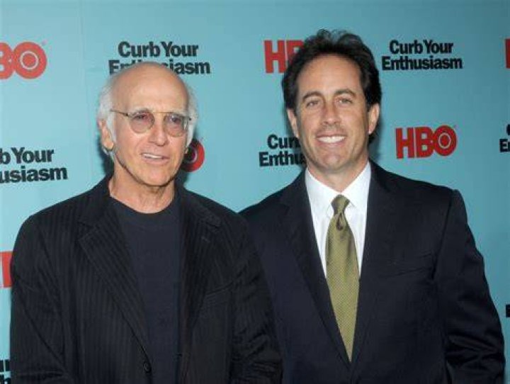 Jerry Seinfeld and Larry David at sporting event
