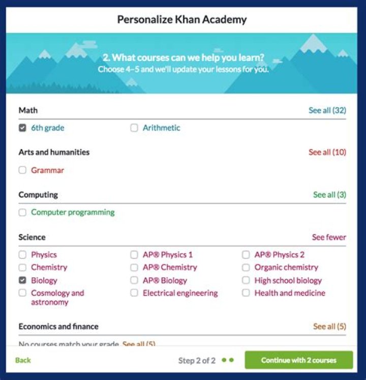 Khan Academy screenshot 2022 Khan Academy screenshot 2022