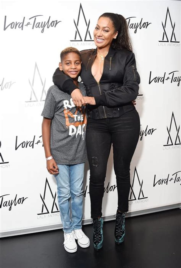 La La Anthony and son Kiyan at a fashion show.