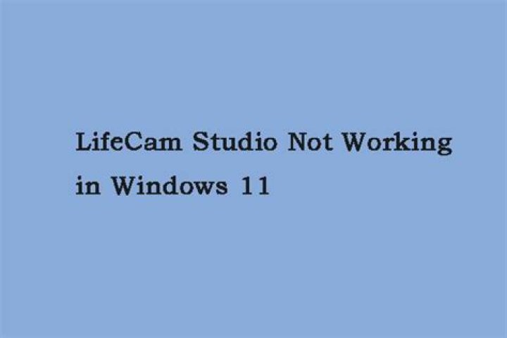 lifecam Studio not working in Windows 11